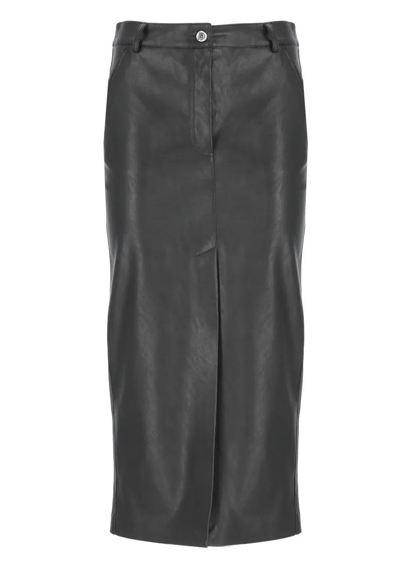 Pinko - Leather Effect Skirt - Größe 42 - schwarz