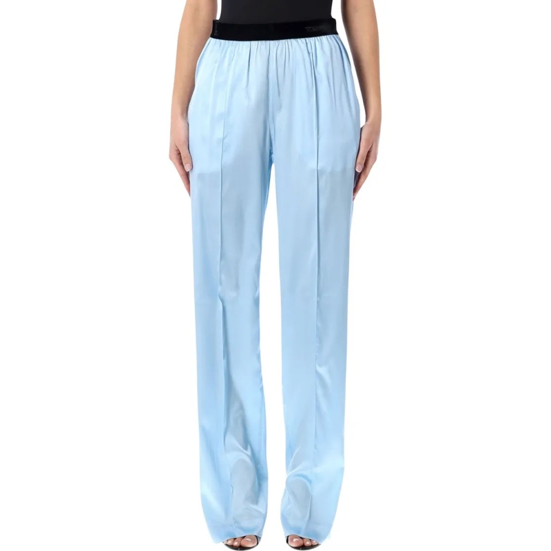 Tom Ford  Stretch Silk Satin Pj Pants Blue