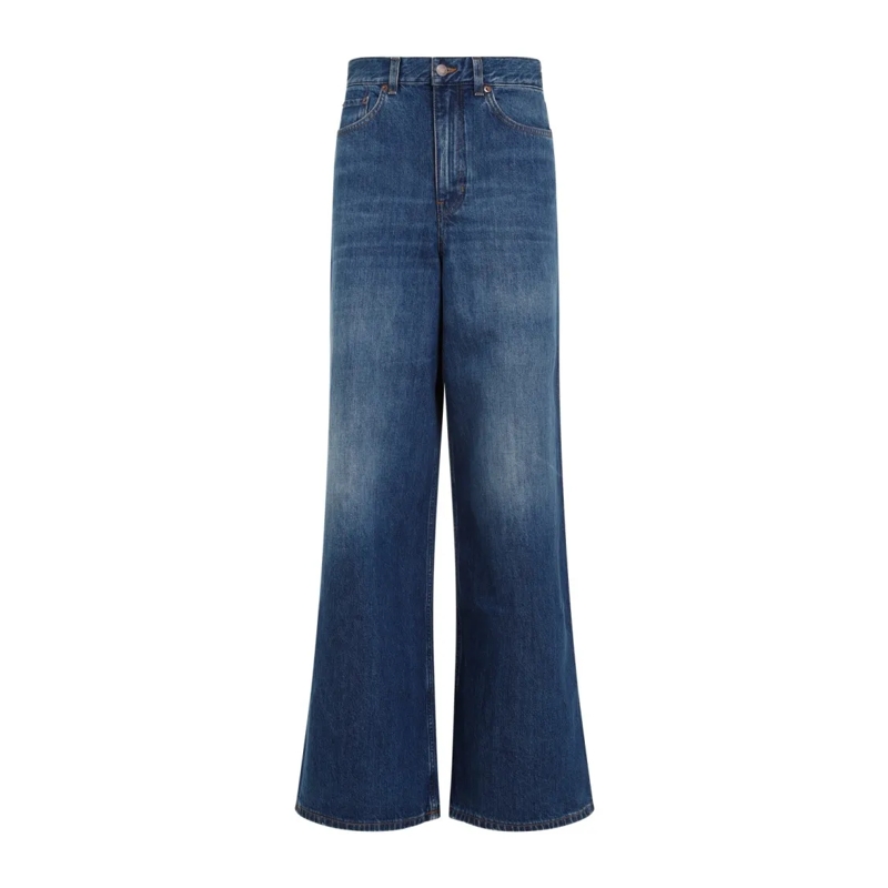 Chloé Jeans Night Blue High-Rise Wide-Leg Denim Jeans Blue
