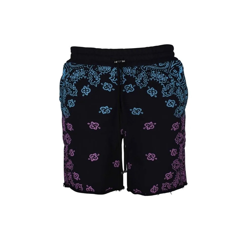 Amiri Casual Shorts Bandana-Print Cotton Shorts With Drawcord Waistban Black