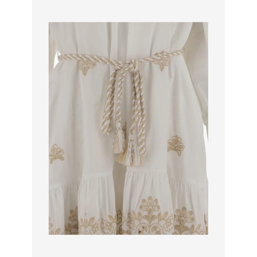 CALLING JUNE Mini robes Elizabeth Cotton Mini Dress Neutrals (Image 3)