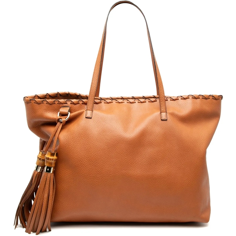 Gucci Shopper Leather Peggy Braided Tote braun