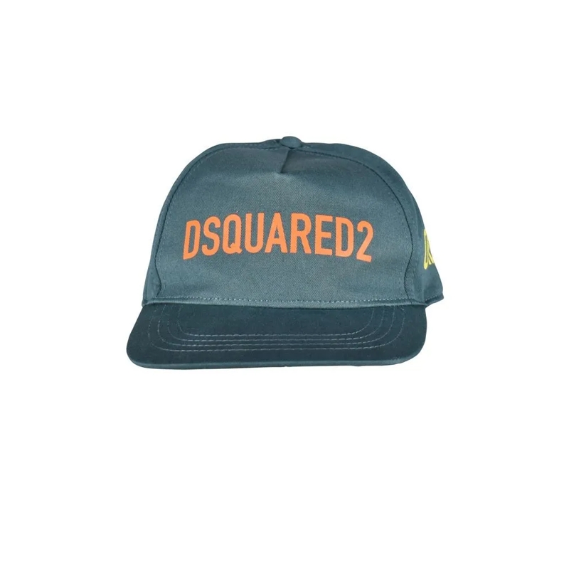 Dsquared2 Hut Military Green Cap With Orange Logo Blue