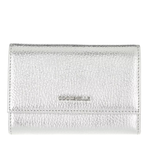 Coccinelle Metallic Soft Wallet Silver Vikbar plånbok