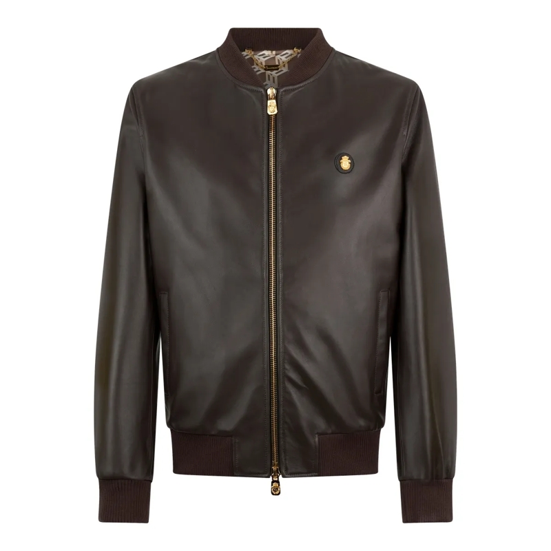 BILLIONAIRE Lederjacke Nappa Leather Bomber Basic braun