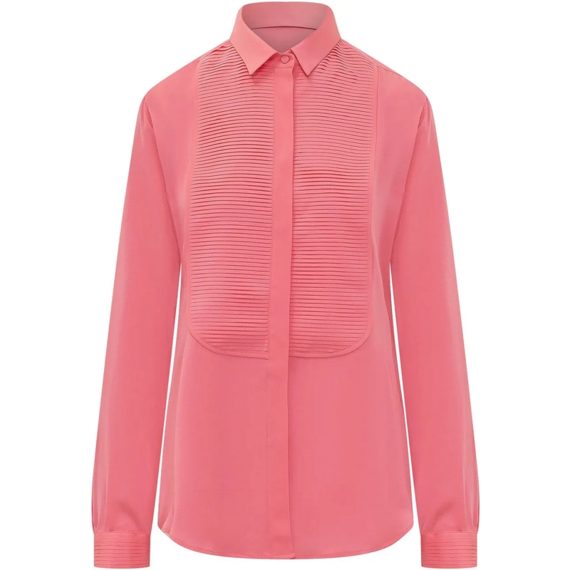 Tom Ford Bluse Camicia con Inserto Plisse rose
