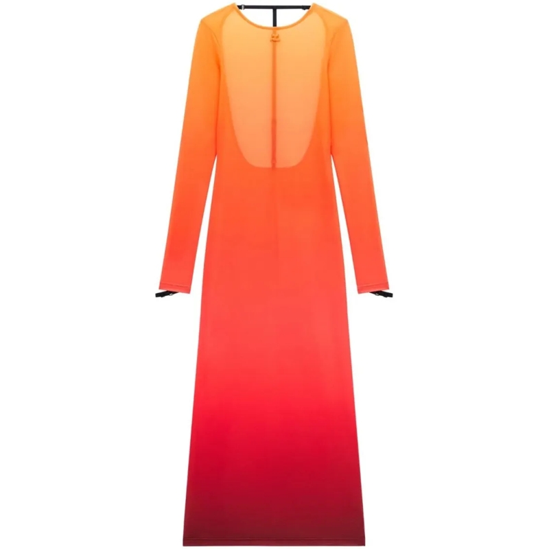 Courrèges Midi-jurk Sunset Gradient Midi Dress Red