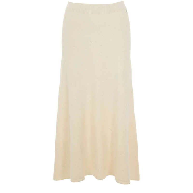 LIU JO Midirok Soft Midi Skirt With Flared Hem Neutrals