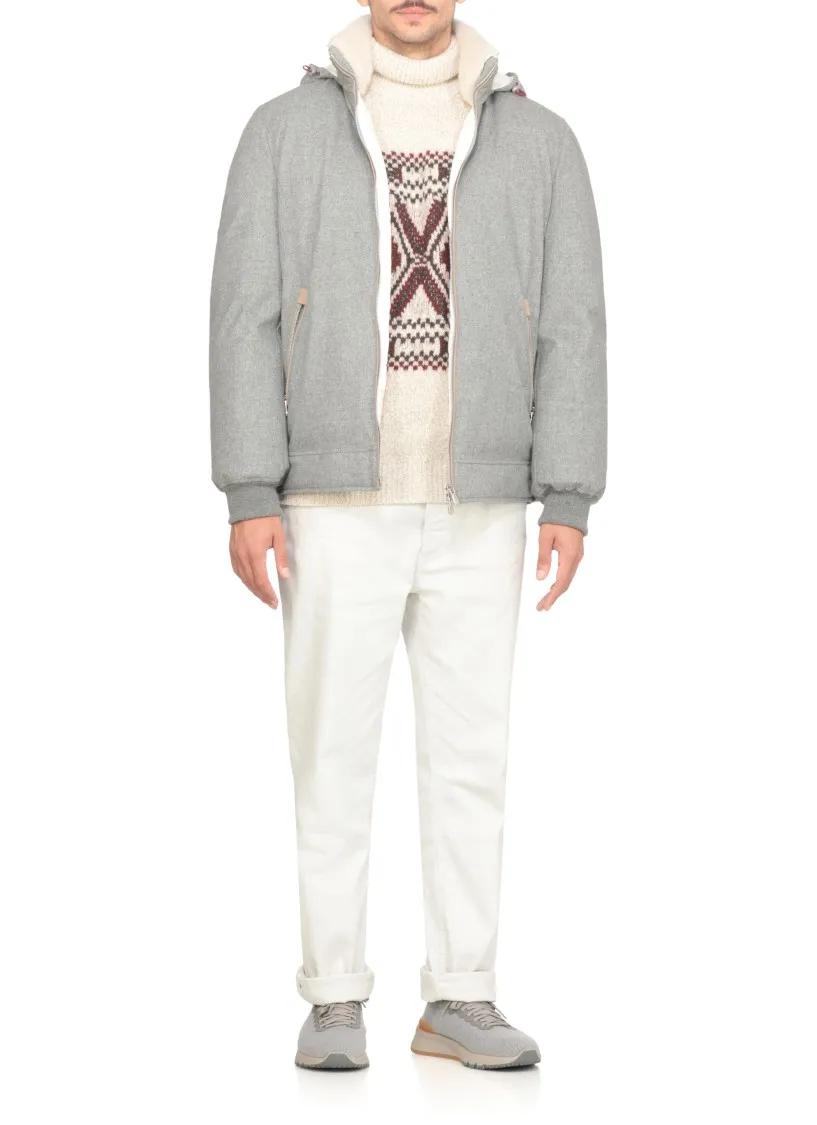 Thumbnail - Brunello Cucinelli Low-Top Sneaker - Wool Knitted Sneakers With Raised Logo - Gr. 41 (EU) - in Grau - für Damen