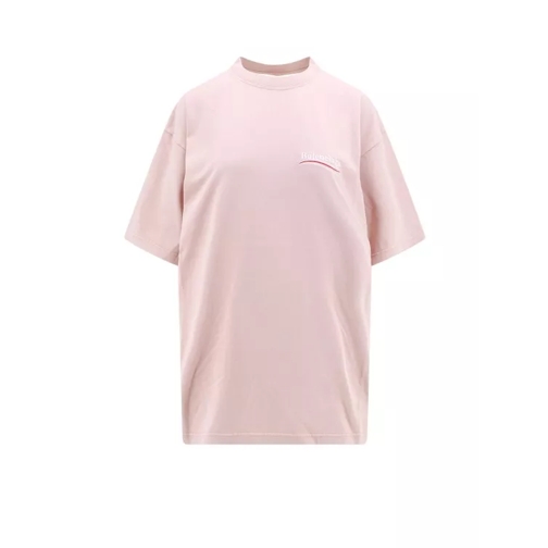Balenciaga Cotton T-Shirt With Political Campaign Embroidered Pink 