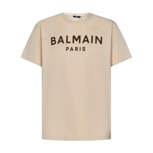 Balmain Ivory Logo Print T-Shirt Neutrals 