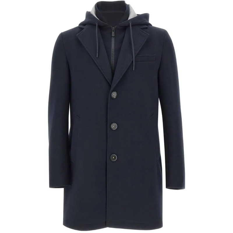Manuel Ritz Parka mantel blauw kap blau