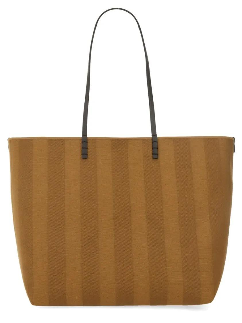 Fendi Shoppers & Totes Jacquard "Ff" Velvet Shopper Bag in bruin