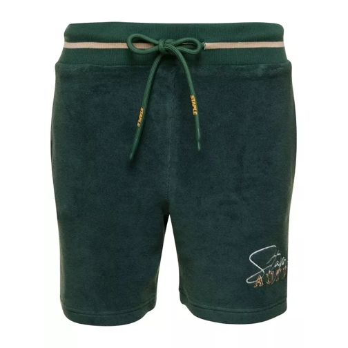 Autry International Green Bermuda Shorts With Drawstring And Staple X  Green Bermuda Shorts