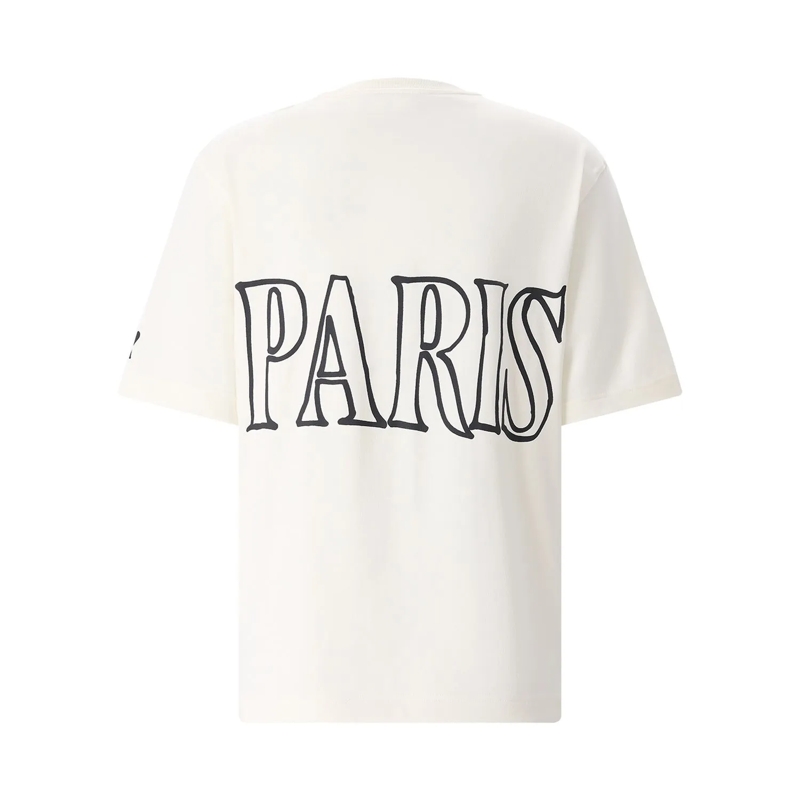 AMI Paris T-Shirt Off White Cotton T-Shirt With Double Logo Neutrals(Image 5)