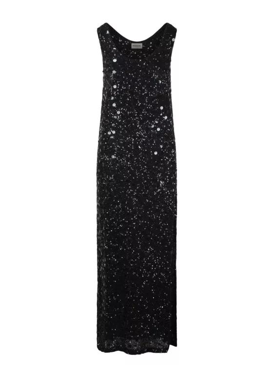 P.A.R.O.S.H. - Sequins Long Dress - Größe S - black