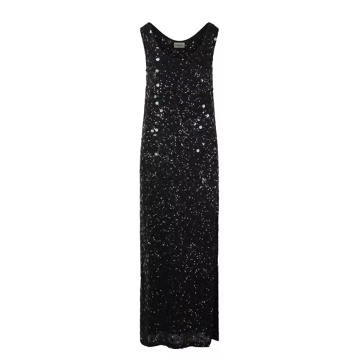 P.A.R.O.S.H. Sequins Long Dress Black 