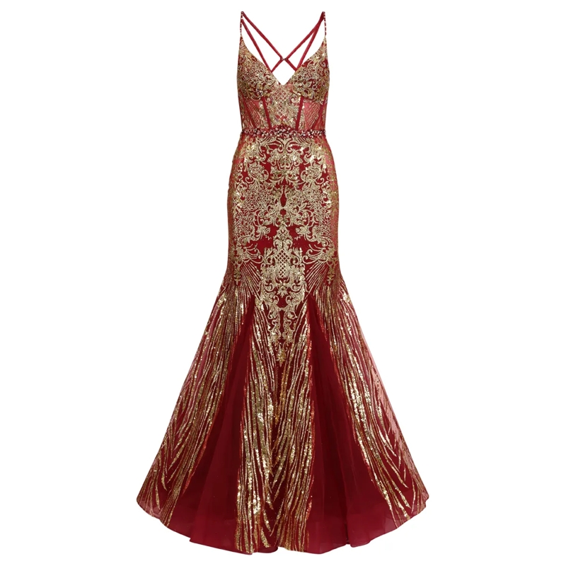 Kraimod Abendkleid Elegantes Abendkleid mit tiefem V-Ausschnitt und s bordeaux