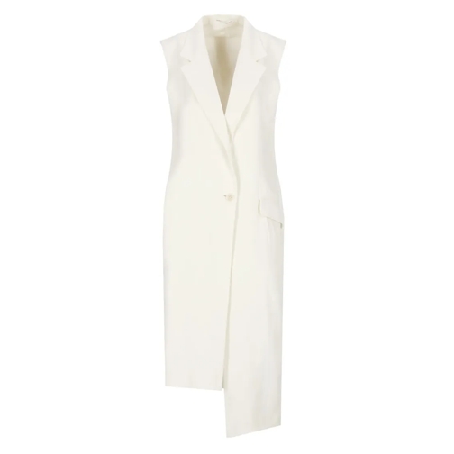 Y-3 Midi-Kleider Linen Blend Dress White