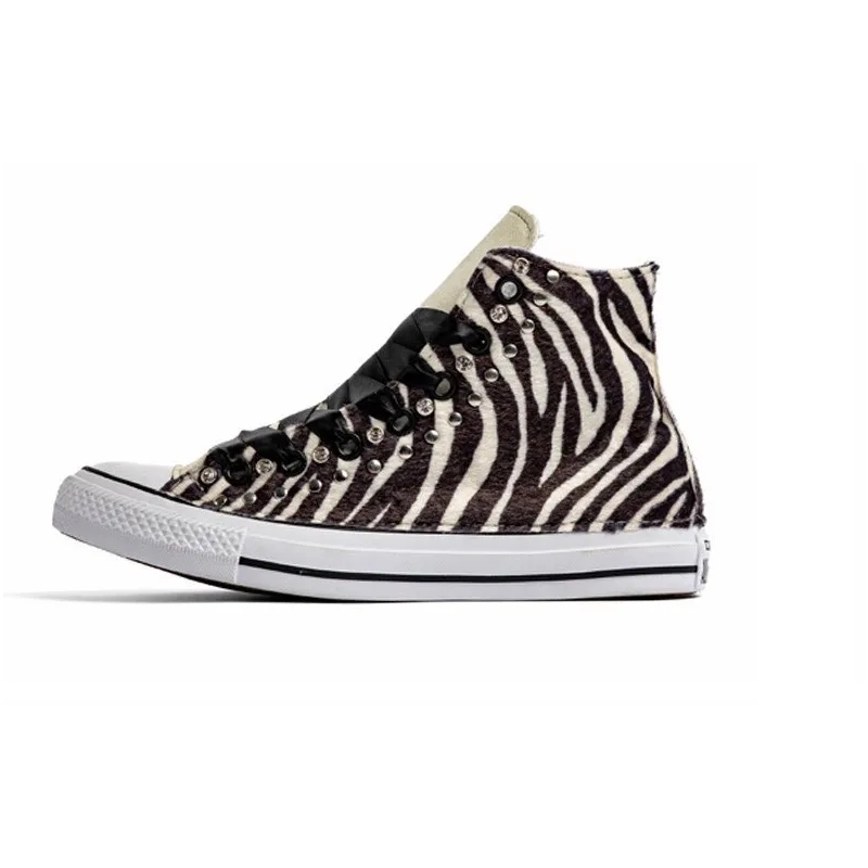 Converse Lage-top sneaker Custom High-Top Sneakers With Bold Zebra Stripe Multicolor