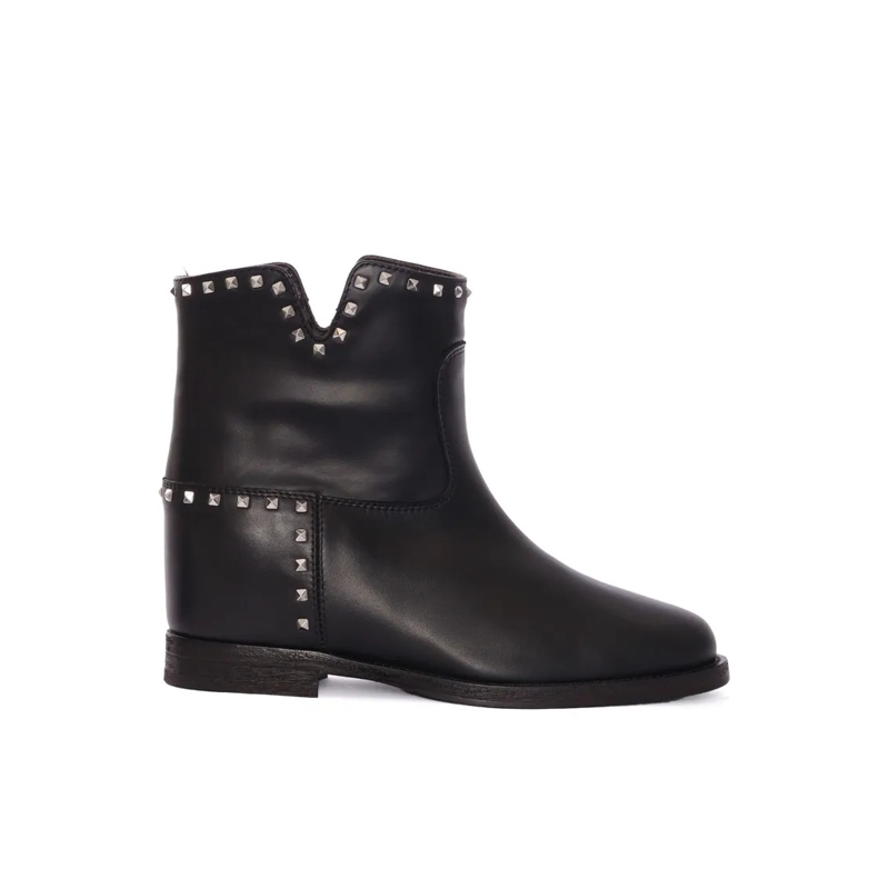 Via Roma 15 Bottes Ankle Boots With V-Shaped Notch Black