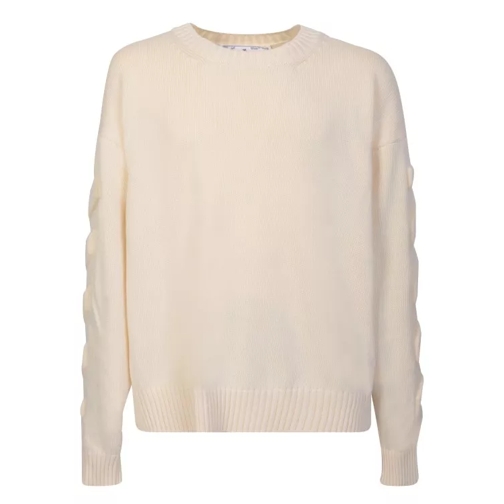 Off-White Beige Cotton Sweater Neutrals Trui