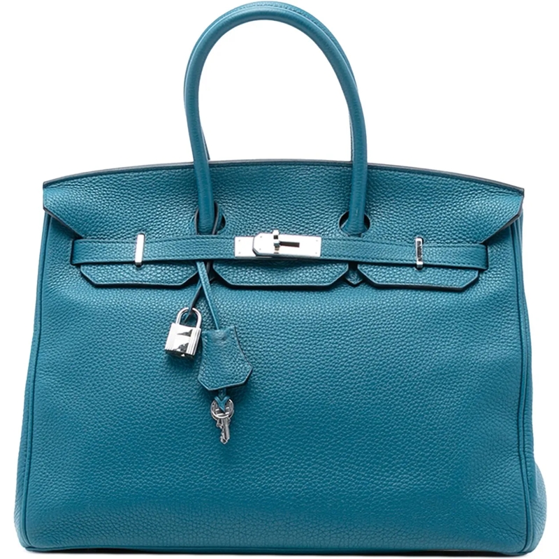 Hermès Tote Togo Birkin Retourne 35 blau