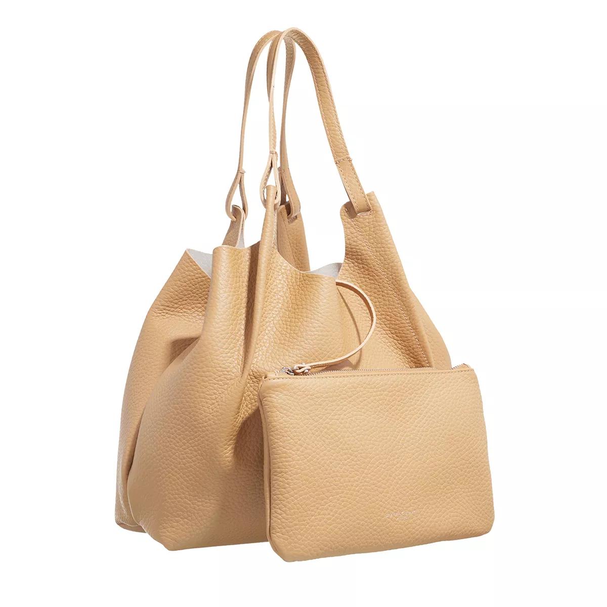 Gianni Chiarini Dua Leren Schoudertas Beige Dames