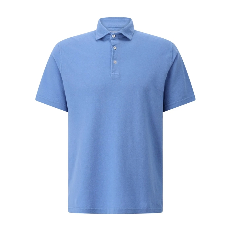 Fedeli Polohemd Poloshirt aus Baumwolle Blau