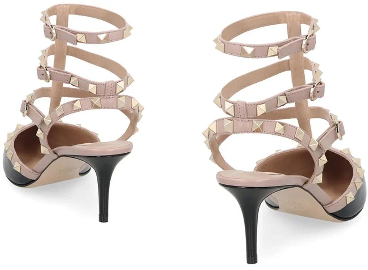 Valentino Garavani Rockstud Ankle Strap T.65 Nero Poudre | Pump