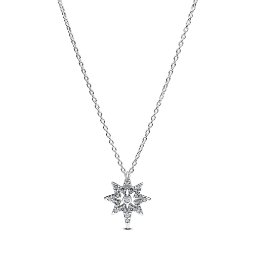 Pandora Mittellange Halskette Pavé-Polarstern Nordstern Halsketten Anhänger Sterling silver