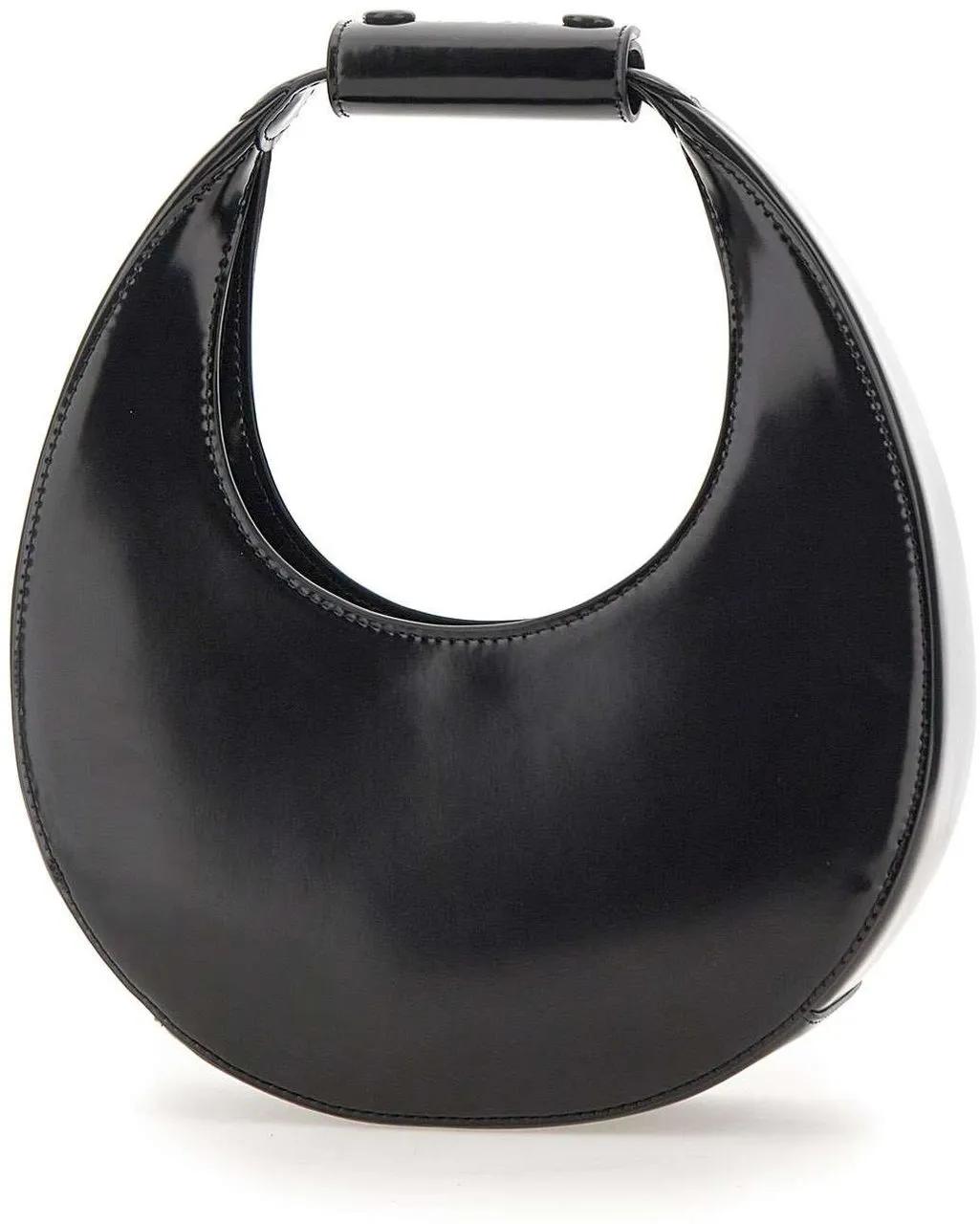 Staud Hobo bags Mini Moon Bag Leather Black in zwart