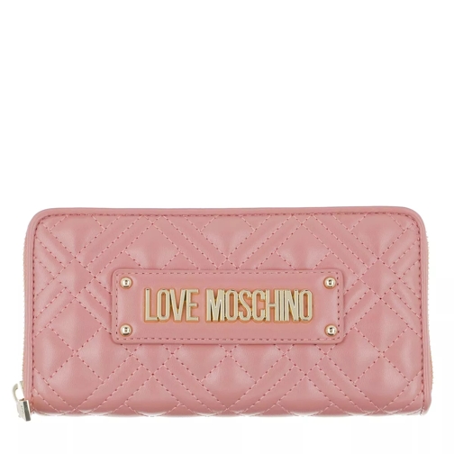 Love Moschino Wallet Quilted Nappa   Rosa Scuro Zip-Around Wallet