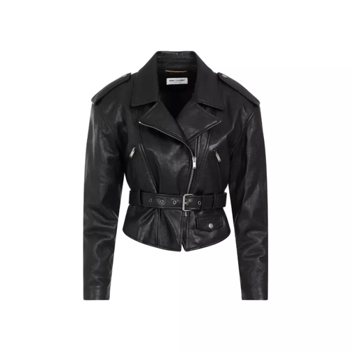 Saint Laurent Black Lamb Leather Jacket Black 