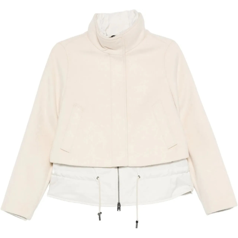 Woolrich Veste de transition Twill Wool Jacket Milky Cream beige