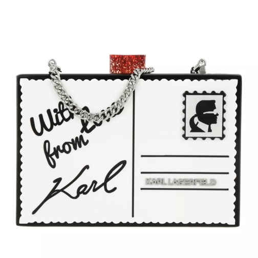 Karl Lagerfeld Postcard Minaudière White Borsetta clutch