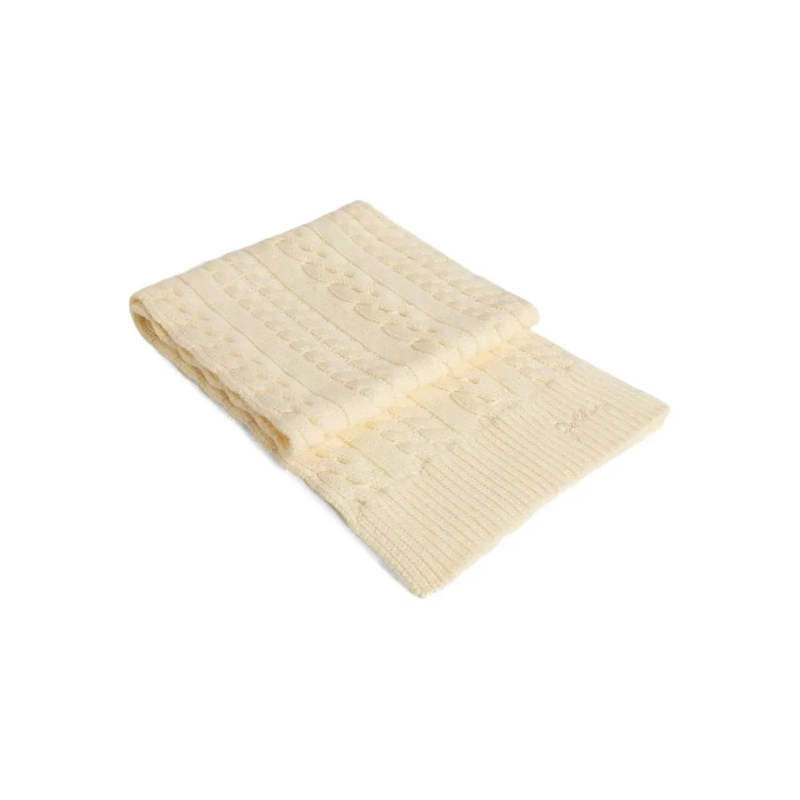 Golden Goose Lichtgewicht Sjaal Cable Knit Virgin Wool Scarf Neutrals
