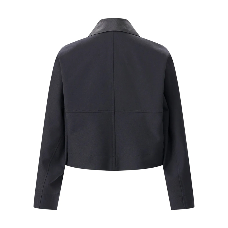 Givenchy Übergangsjacke Jacke mit Lederkragen dunkelblau(Image 3)