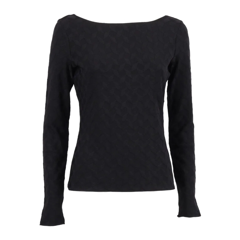 Emporio Armani Pull Textured Black Jumper With Fitted Silhouette Black