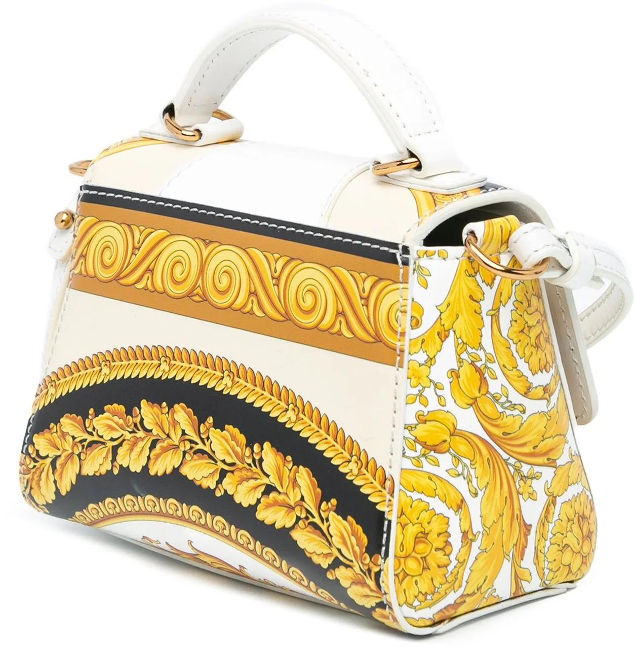 Versace Totes & shoppers Leather Baroque Virtus Satchel in goud