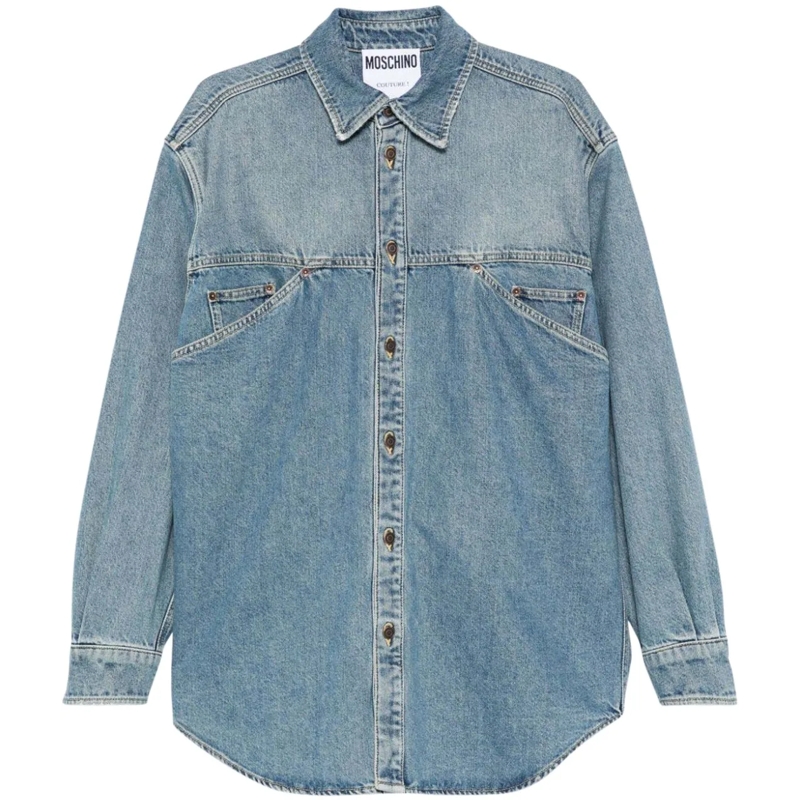 Moschino Legeres Oberteil Shirts Denim blau