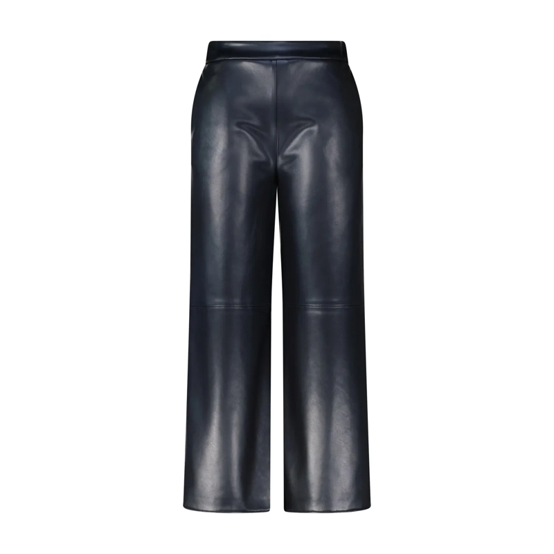 S Max Mara Casual broeken Weite Hose Amati aus Lederimitat dunkelblau