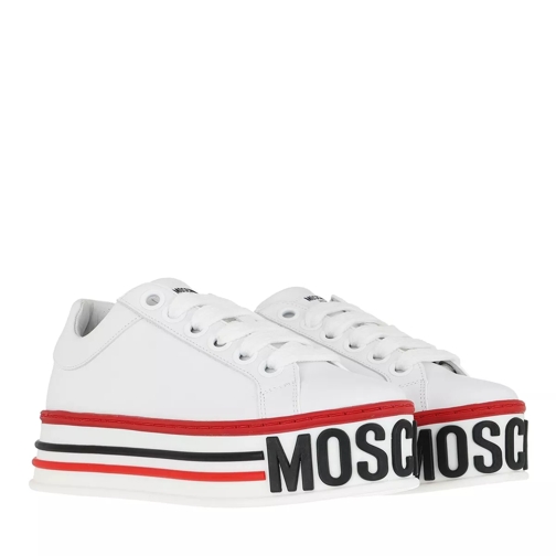 Moschino Plattform Sneakers Leather White Plateau Sneaker