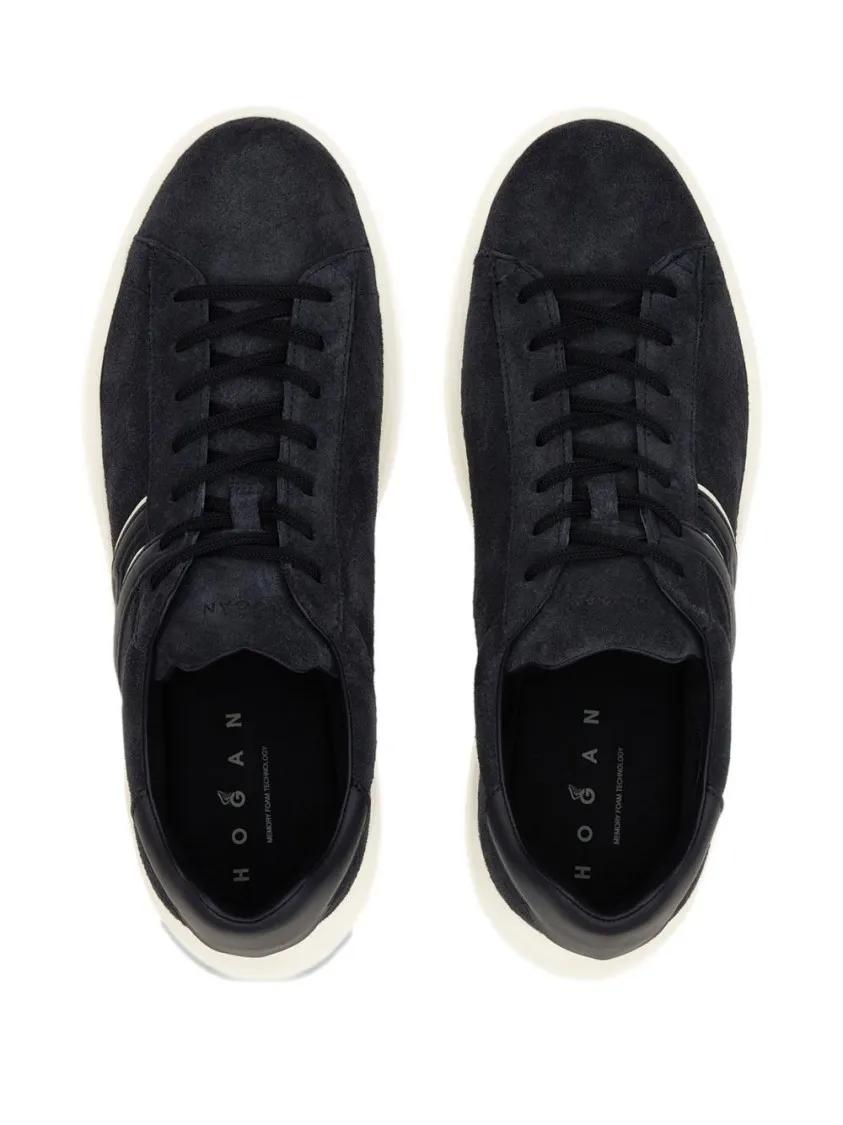 Thumbnail - Hogan Low-Top Sneaker - Black Leather Sneakers With Logo-Embellished Side - Gr. 7 - in Schwarz - für Damen