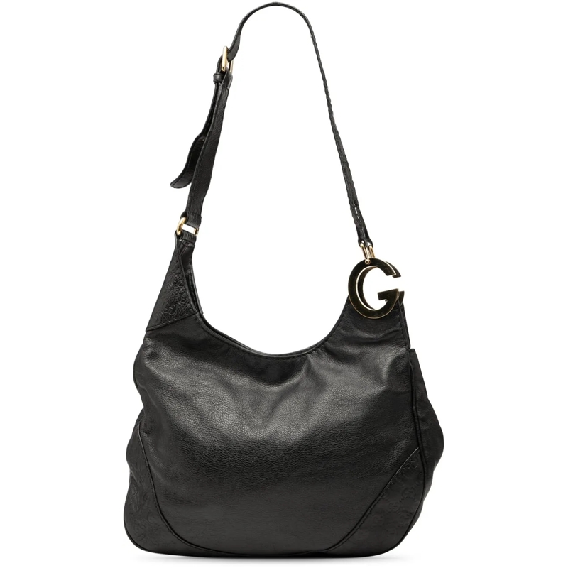 Gucci Schultertasche Guccissima Trimmed Leather Charlotte Crossbody schwarz