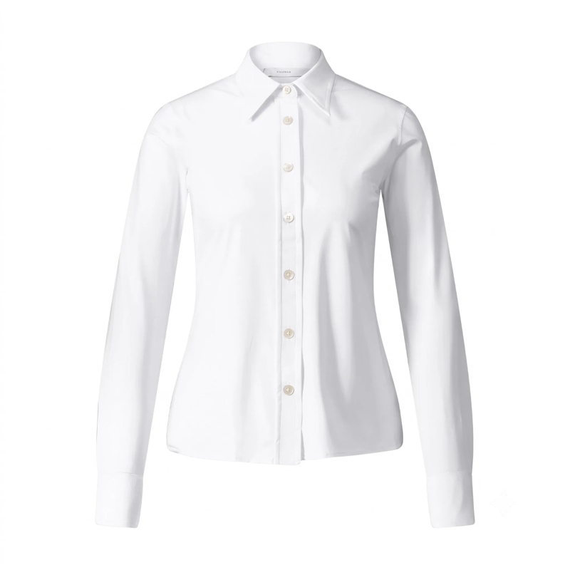 CALIBAN Chemisier Slim-Fit Bluse weiß