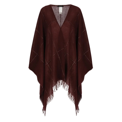 Fabiana Filippi Bordeaux Virgin Wool Cape Burgundy Cape