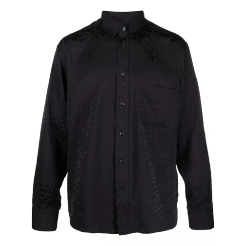Tom Ford Black Leopard Jacquard Shirt Black 