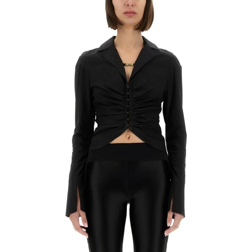 Versace Jeans Couture Hemden Shirt With Ruffles And "Institutional Logo" Black
