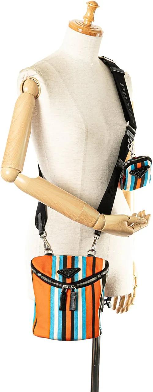 Thumbnail - Prada Hobo Bags - 2013-2023 Canapa Baiadera Crossbody Bag - Gr. unisize - in Orange - für Damen